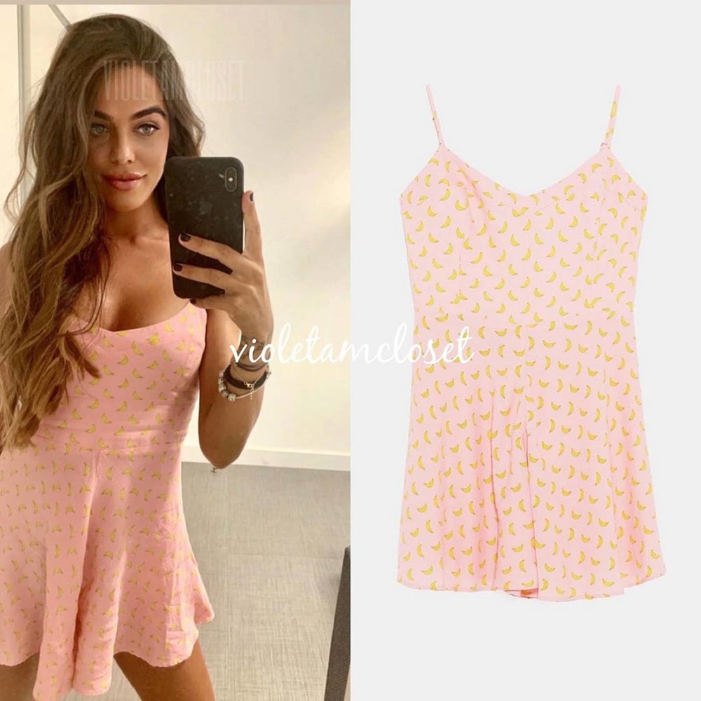 Zara banana pink jumpsuit xs nwt